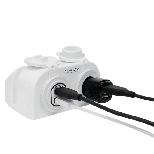 [ALV-WPCCSS] Alvolta Duo Power/USB C+C Surface Mount Socket White