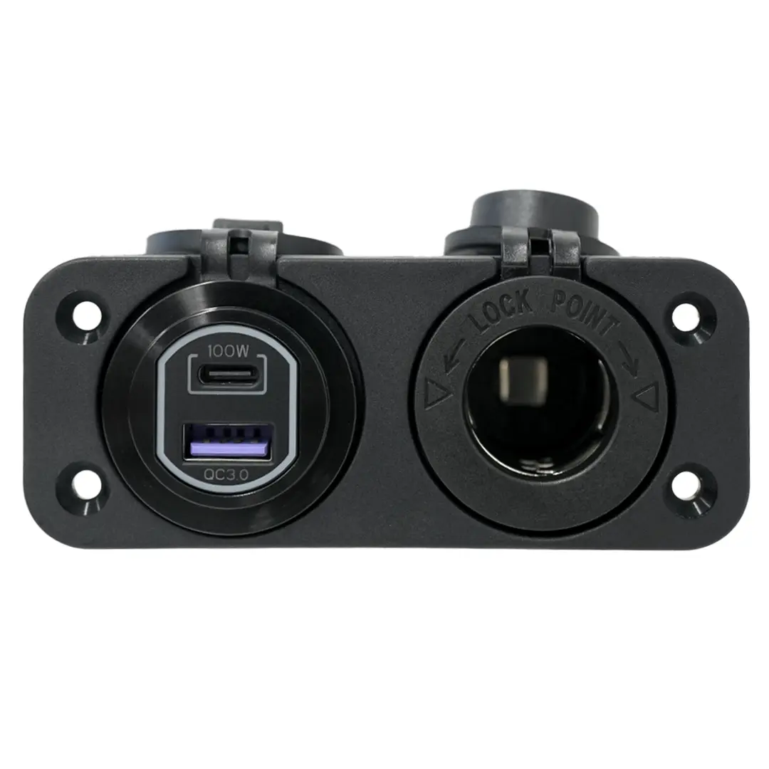 Alvolta Duo Power/USB A+C Flush Mount Socket Black