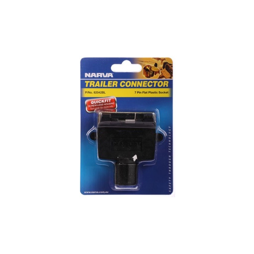 [82042BL] Narva 7 Pin Flat Trailer Socket