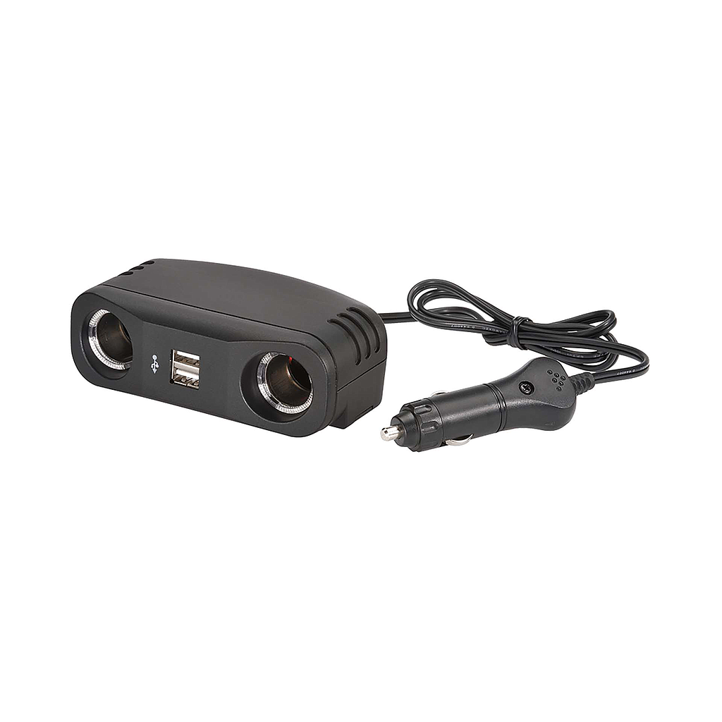 [81052BL] Narva Cig To Twin Power Adaptor With Usb 