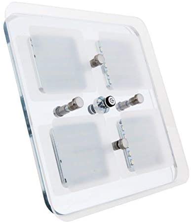 Dream Lighting 12V Cool White & Blue LED  Crystal Sqaure Quad Ceiling Light