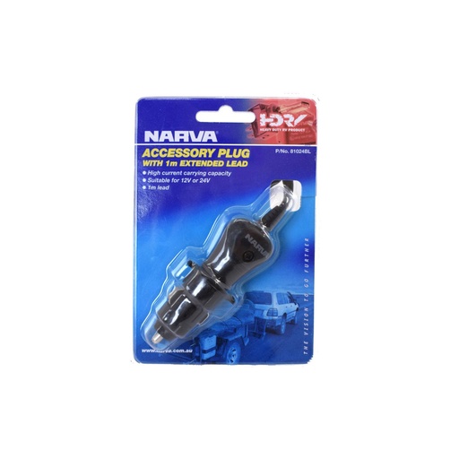 [81024BL] Narva Cig Plug With 1m Tail