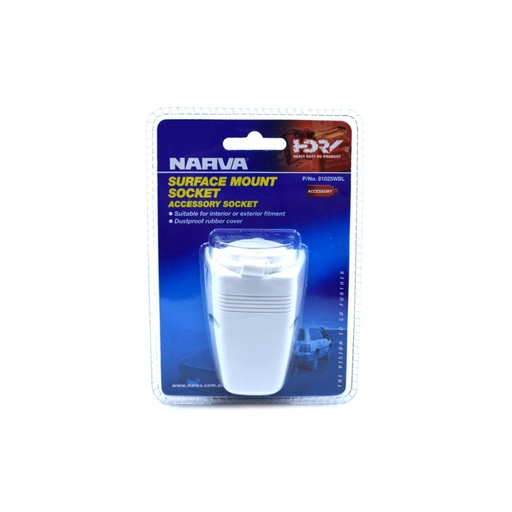 [81025WBL] Narva Acc. Socket S/Mount White Bl
