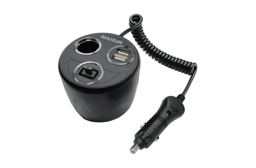 [81058BL] ADAPTOR CUP CIG TO USB,TWIN USB