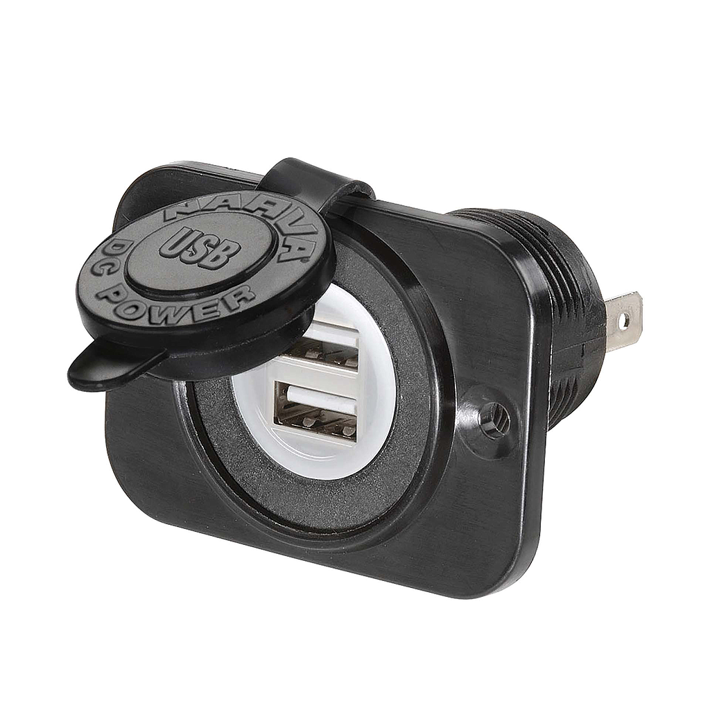 [81134BL] Narva Dual USB Flush Mount Black