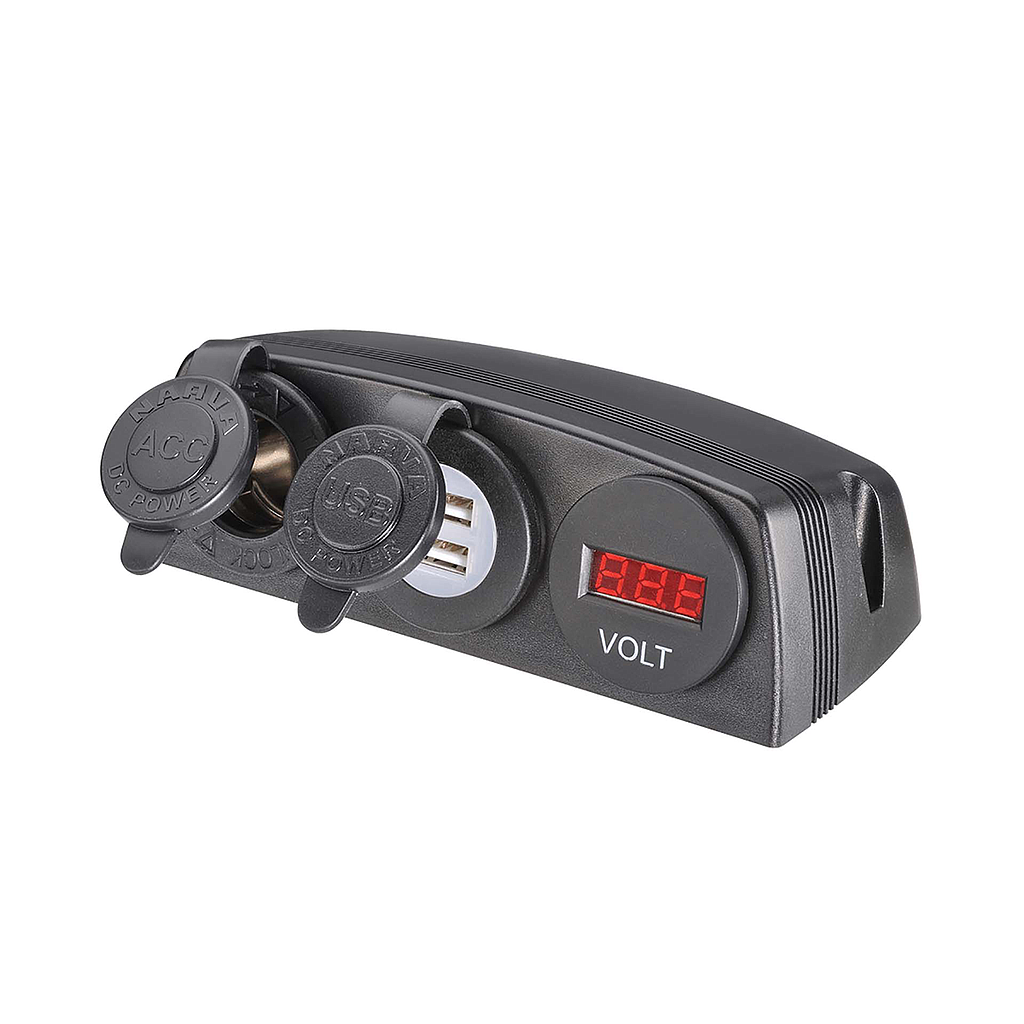 Narva Cig/USB/Volt Meter Surface Mount