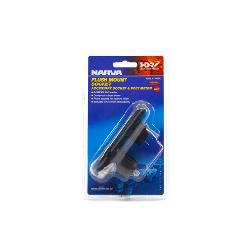 [81145BL] Narva Cig/Volt Meter Flush Mount