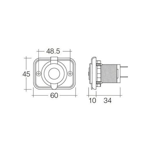 [81136BL] Narva 20A Flush Mount Amp Meter