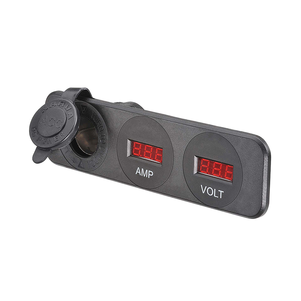 Narva Cig/Volt/Amp Meter Flush Mount