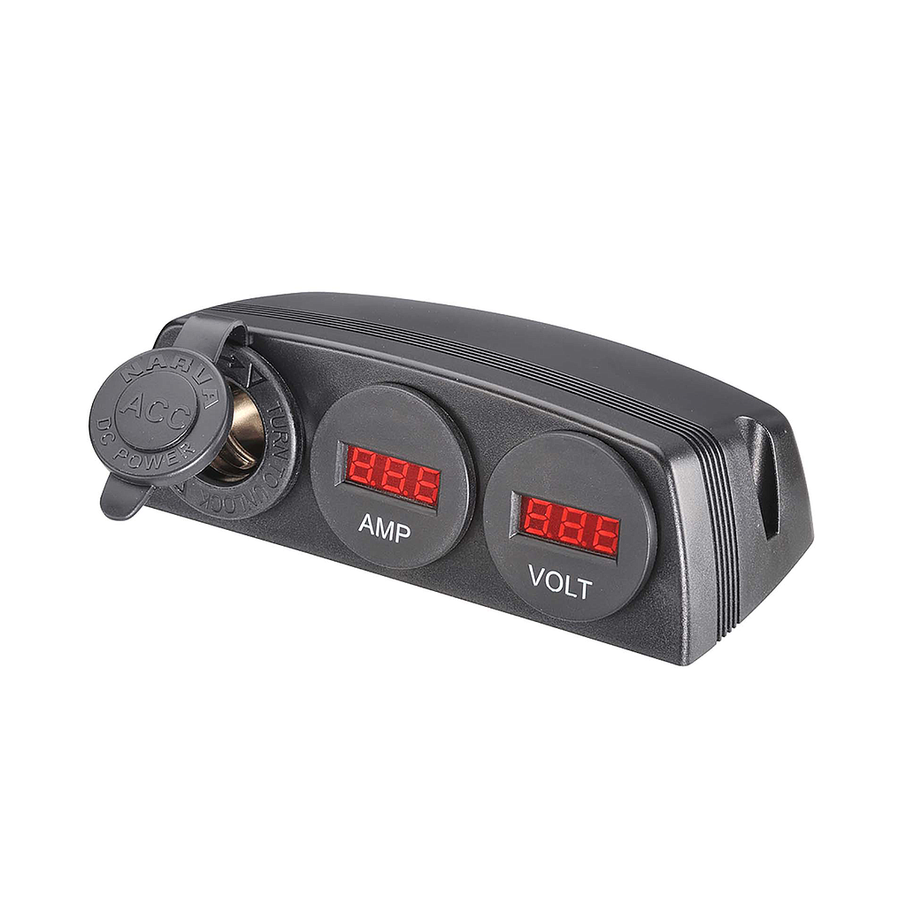 Narva Cig/Volt/Amp Meter Surface Mount