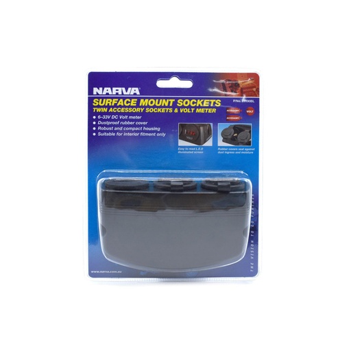 Narva Cig/Cig/Volt Meter Surface Mount