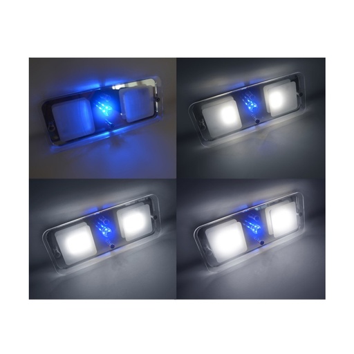 [0016602C] Dream Lighting 12V Cool White & Blue LED Crystal Rectangular Ceiling Light