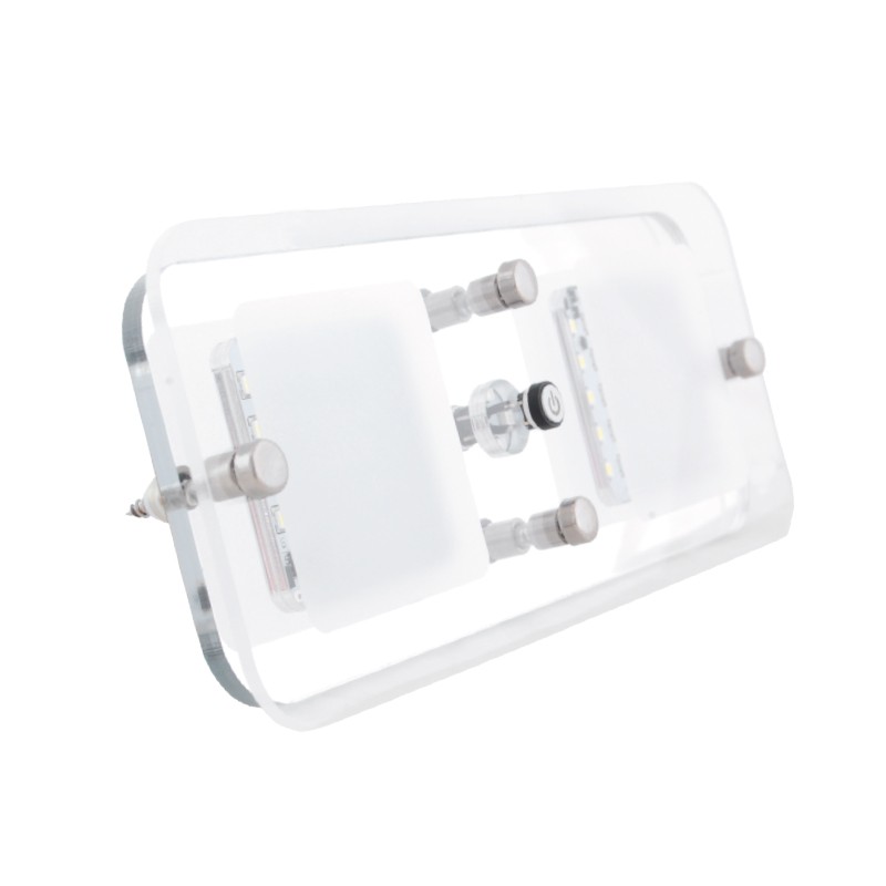 Dream Lighting 12V Cool White & Blue LED Crystal Rectangular Ceiling Light