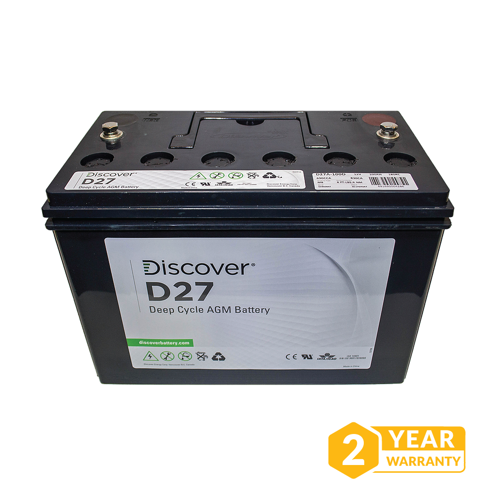 [D27A-100D] Discover 12V 100Ah Deep Cycle AGM Battery